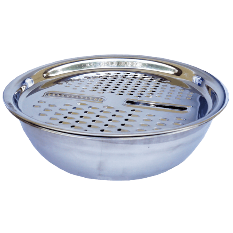 Bol inox strecuratoare si razatoare 3 in 1, 26 CM